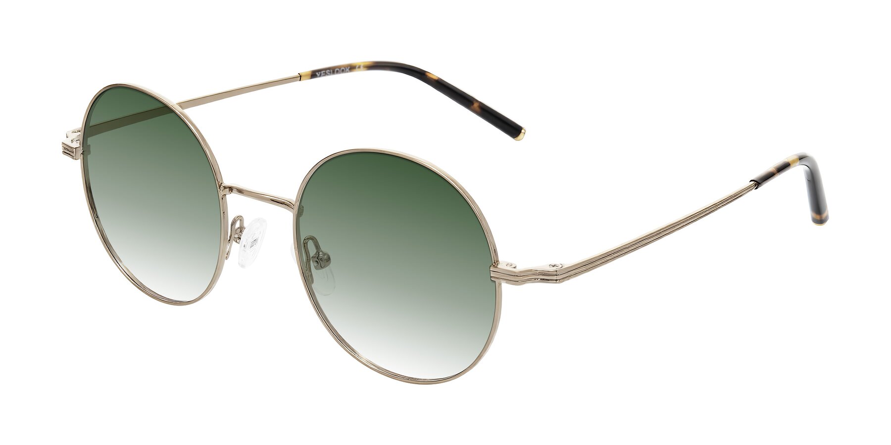 Angle of Sword in Antique Brass/Tortoise with Green Gradient Lenses