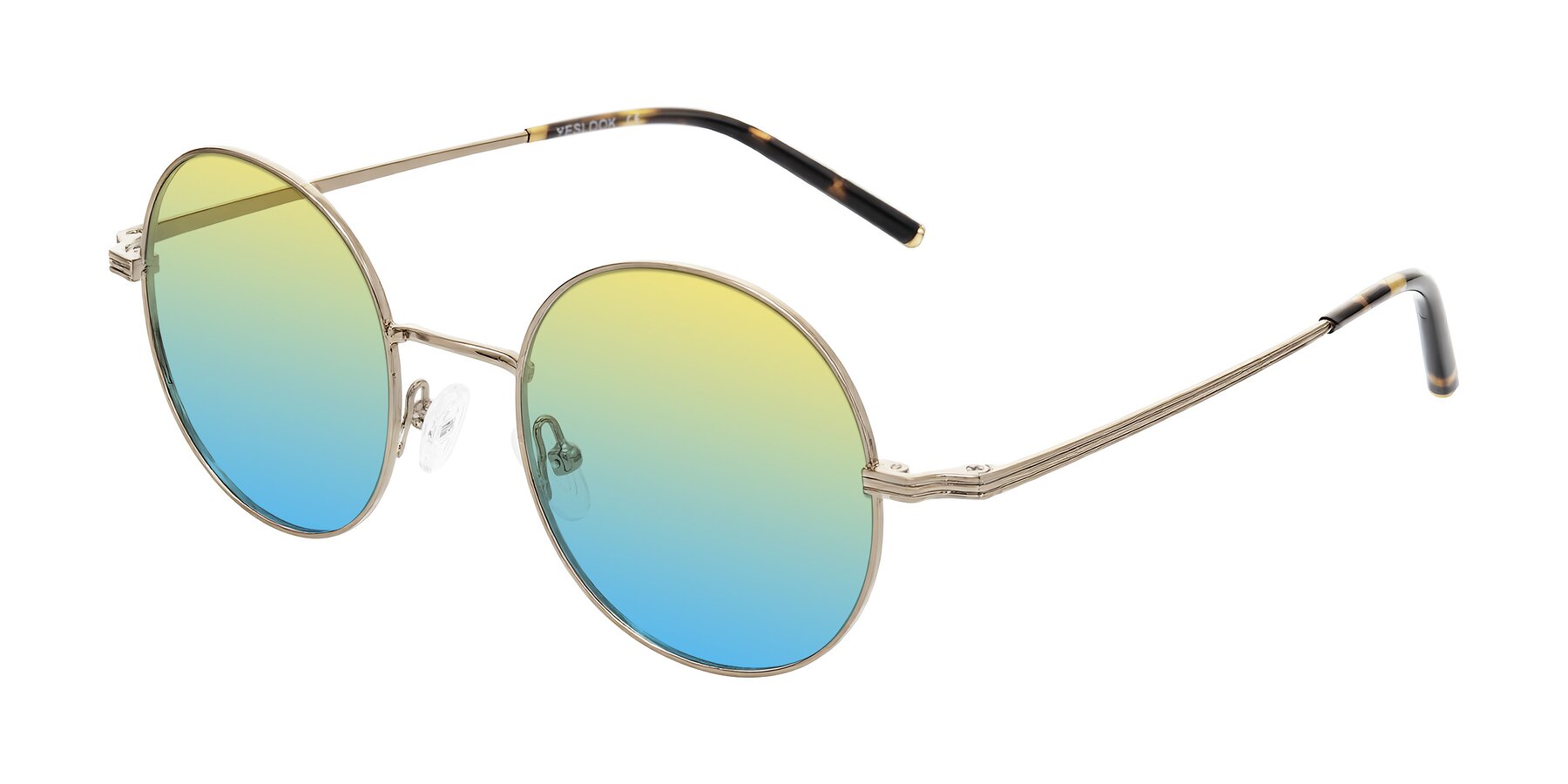 Angle of Sword in Antique Brass/Tortoise with Yellow / Blue Gradient Lenses