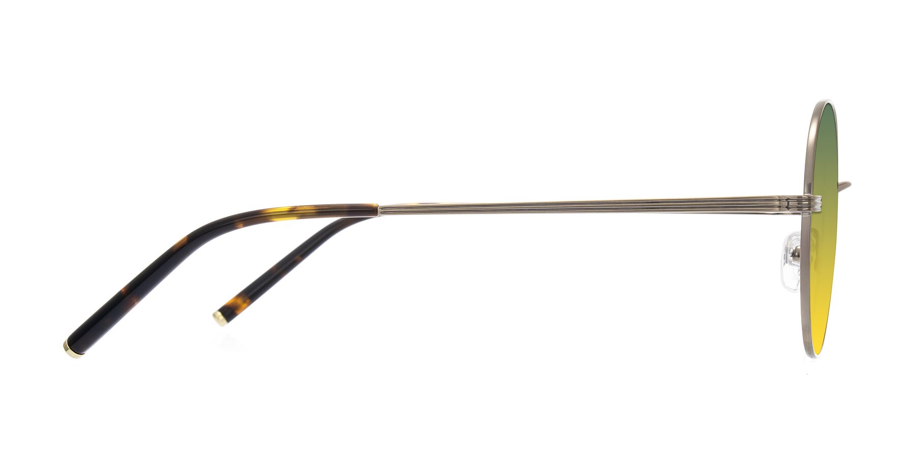 Side of Sword in Antique Brass/Tortoise with Green / Yellow Gradient Lenses