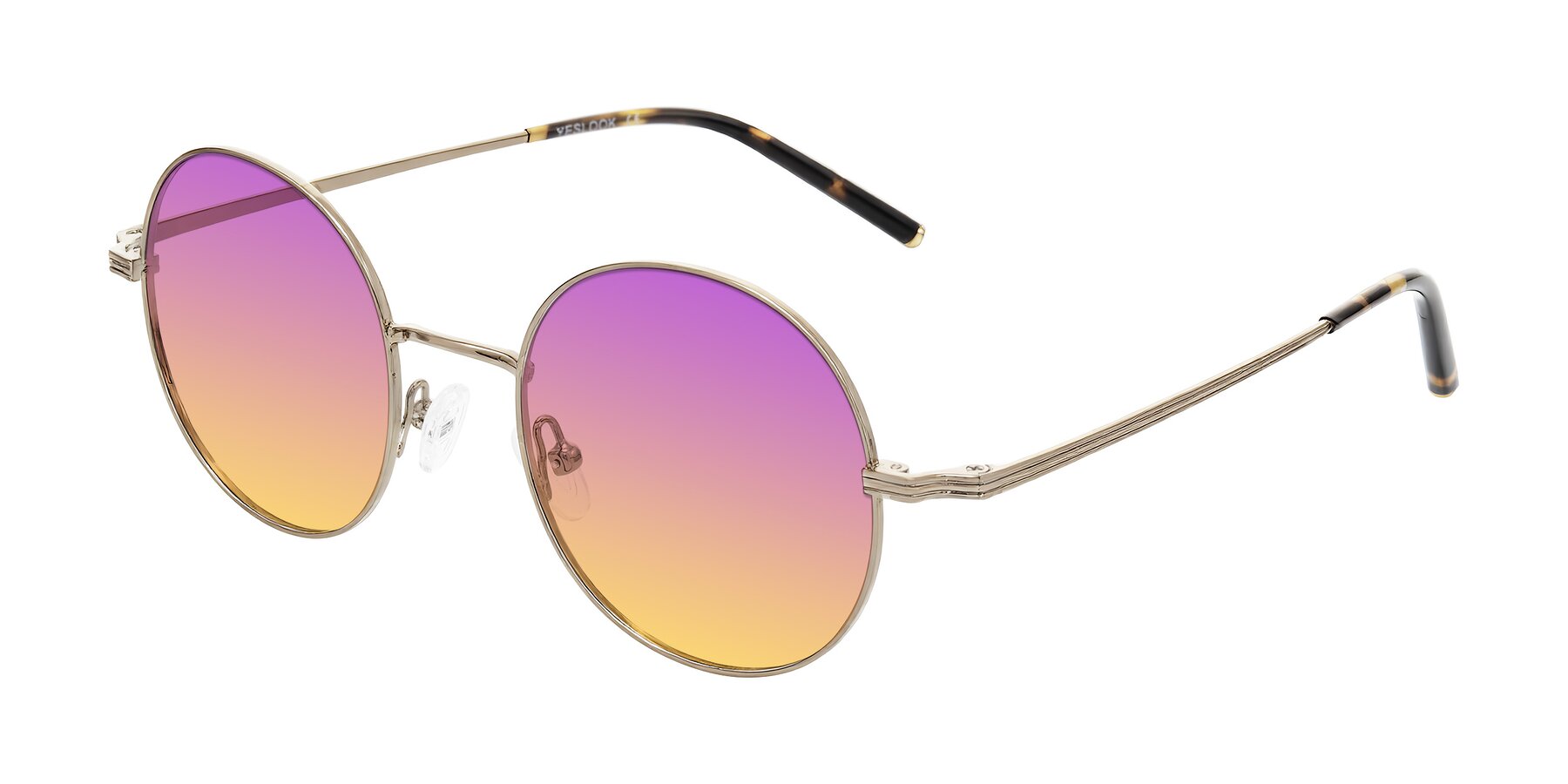 Angle of Sword in Antique Brass/Tortoise with Purple / Yellow Gradient Lenses