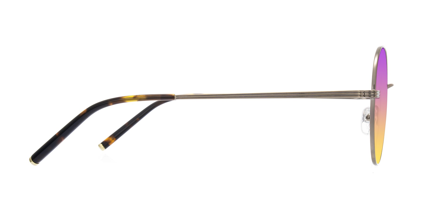 Side of Sword in Antique Brass/Tortoise with Purple / Yellow Gradient Lenses