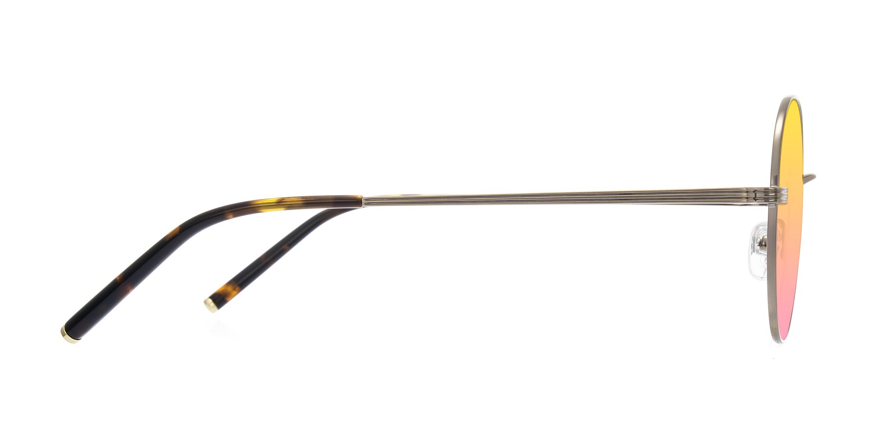 Side of Sword in Antique Brass/Tortoise with Yellow / Pink Gradient Lenses