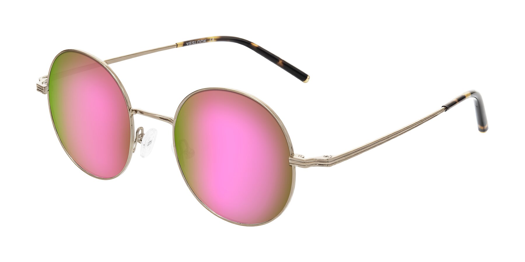 Angle of Sword in Antique Brass/Tortoise with Pink Mirrored Lenses