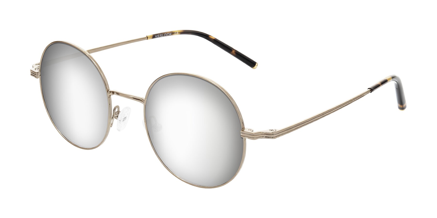 Angle of Sword in Antique Brass/Tortoise with Silver Mirrored Lenses