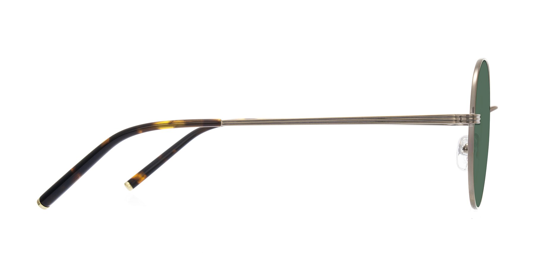 Side of Sword in Antique Brass/Tortoise with Green Polarized Lenses