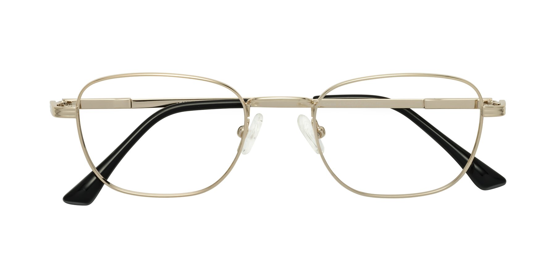 Folded Front of Snow in Light Gold with Clear Eyeglass Lenses