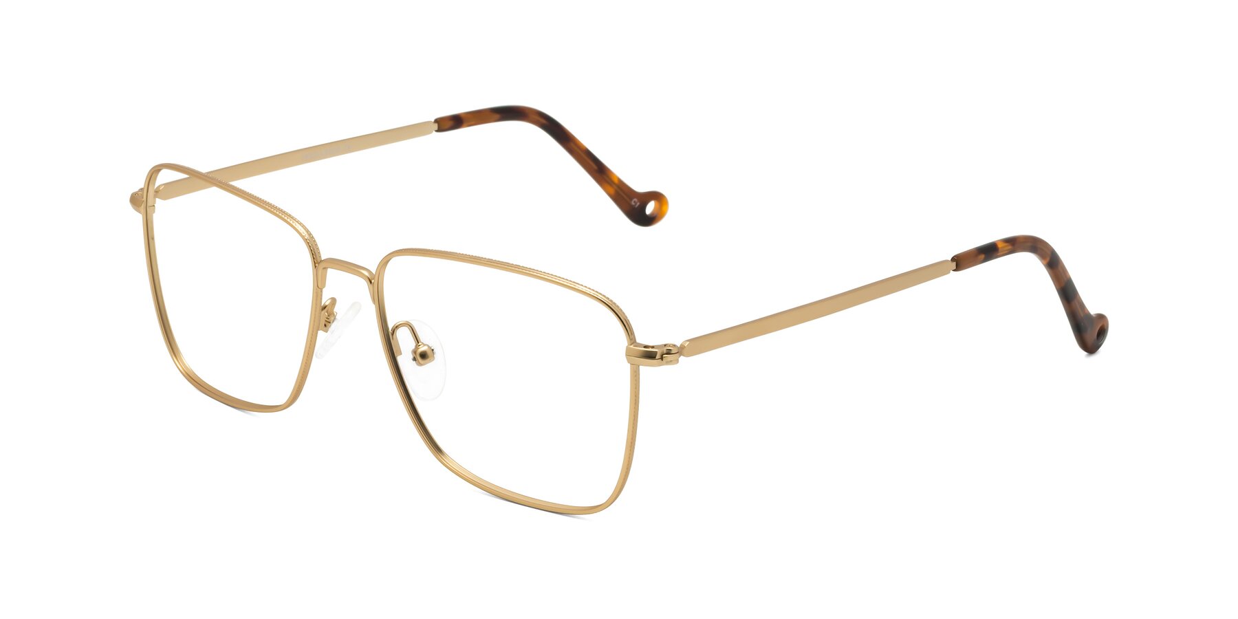 Angle of Wind in Matte Gold with Clear Eyeglass Lenses