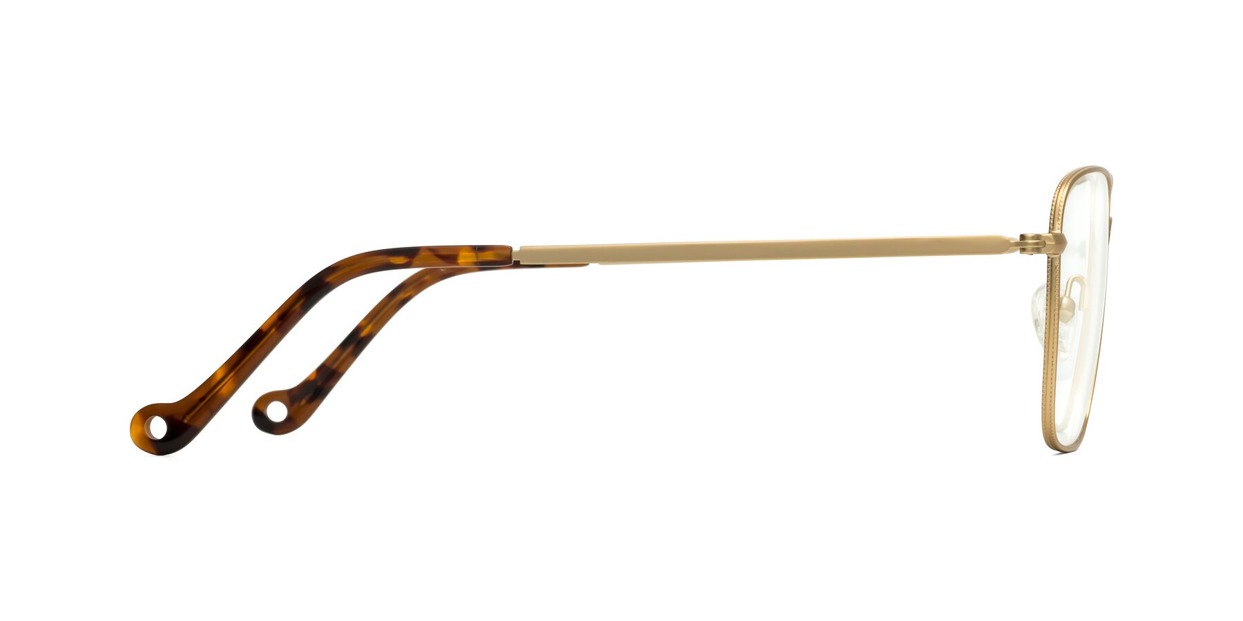 Side of Wind in Matte Gold with Clear Eyeglass Lenses