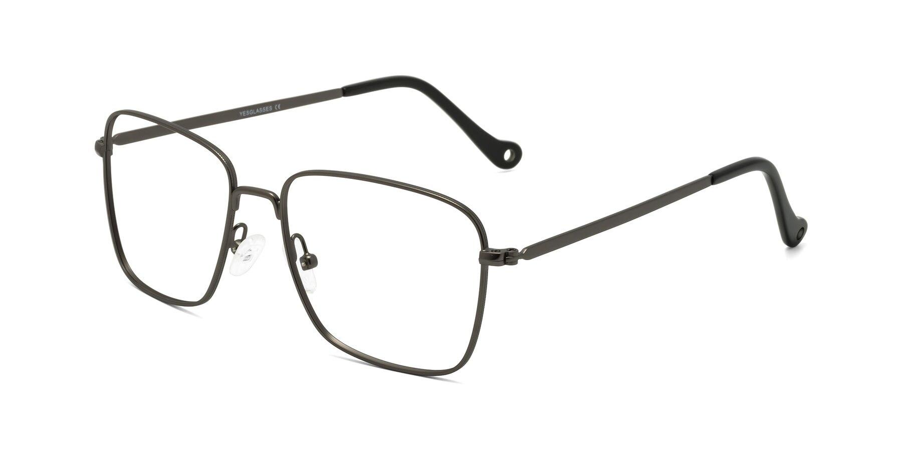 Angle of Wind in Matte Gunmetal with Clear Eyeglass Lenses