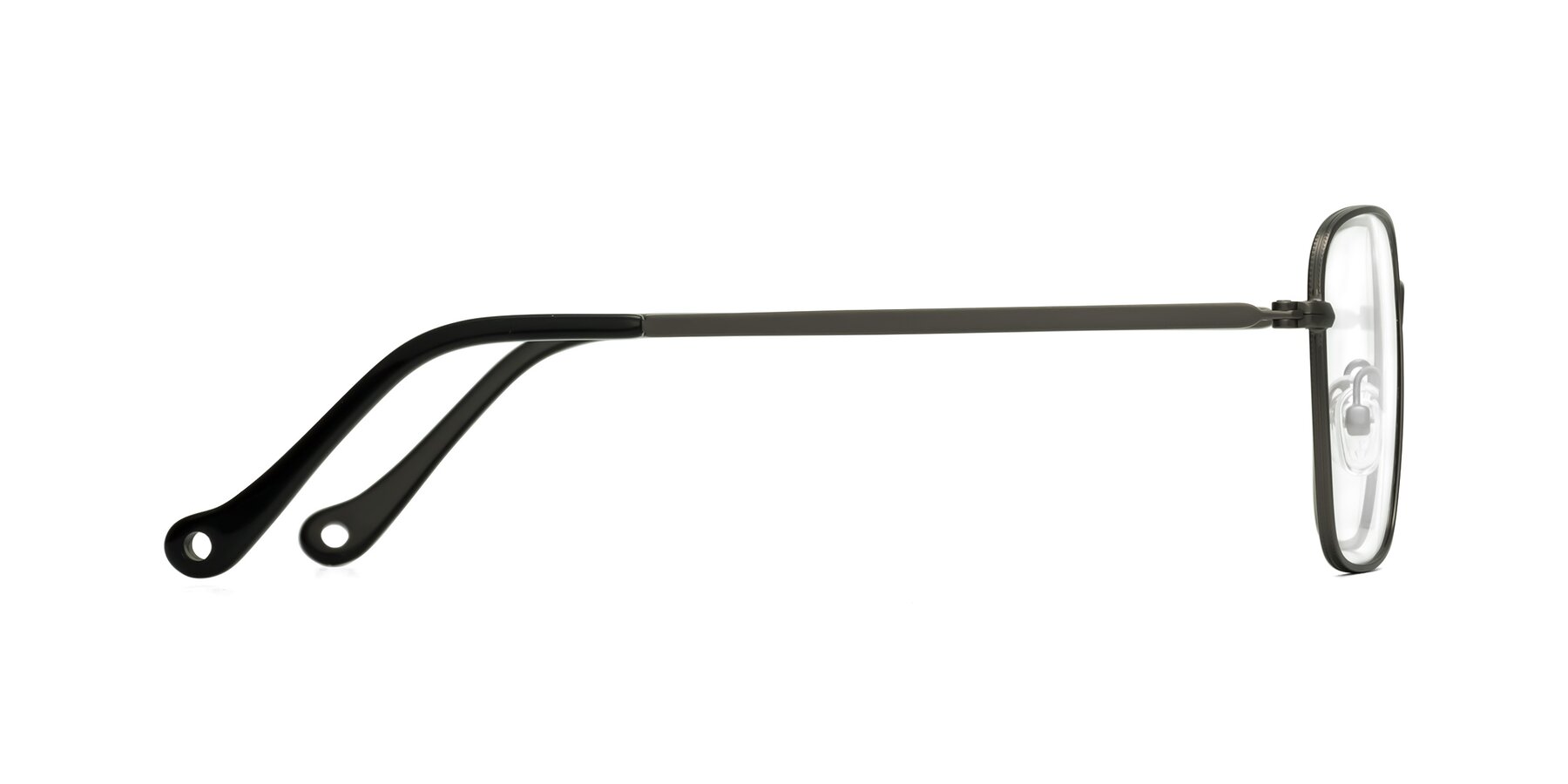 Side of Wind in Matte Gunmetal with Clear Eyeglass Lenses