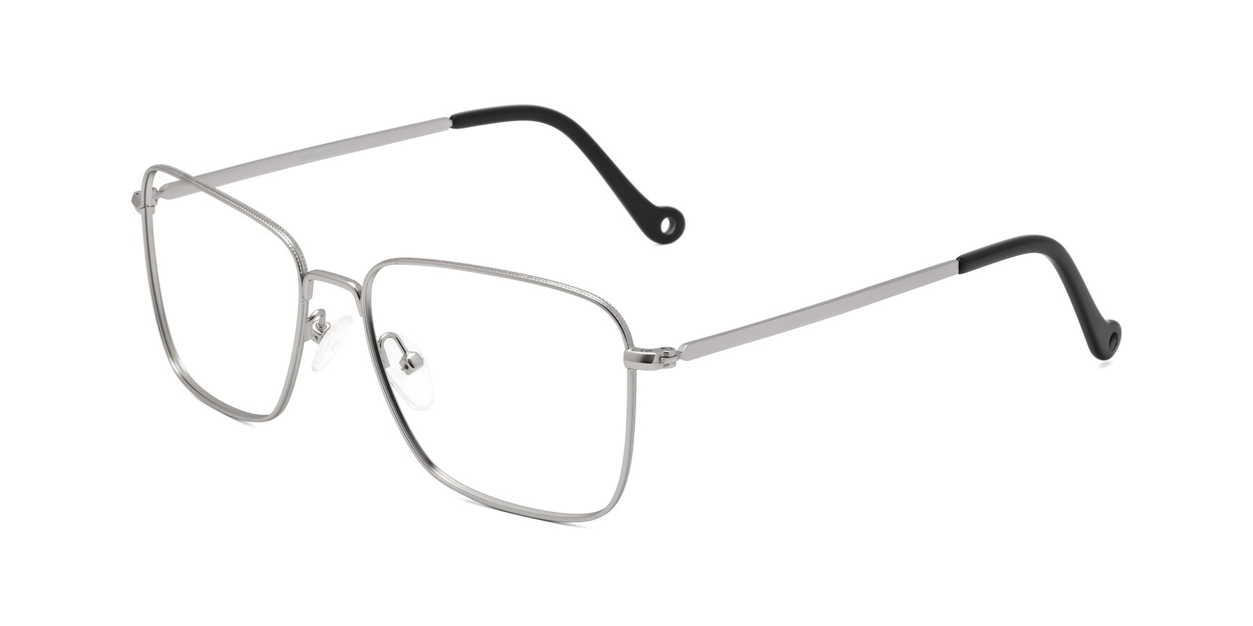 Angle of Wind in Matte Silver with Clear Eyeglass Lenses