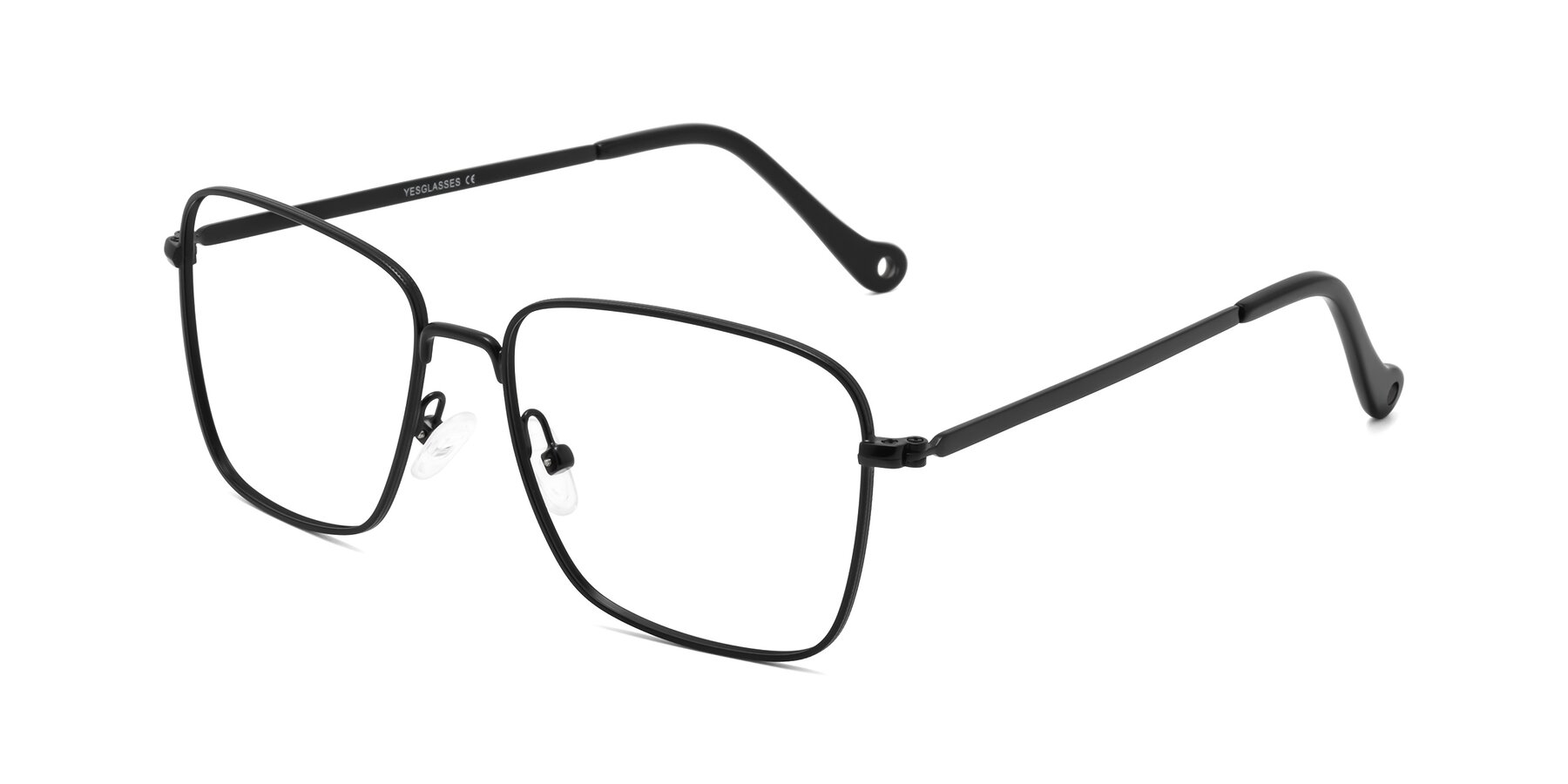 Angle of Wind in Matte Black with Clear Eyeglass Lenses