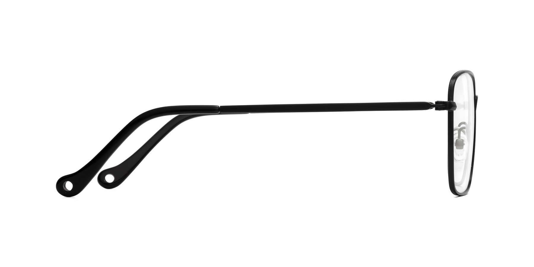 Side of Wind in Matte Black with Clear Eyeglass Lenses