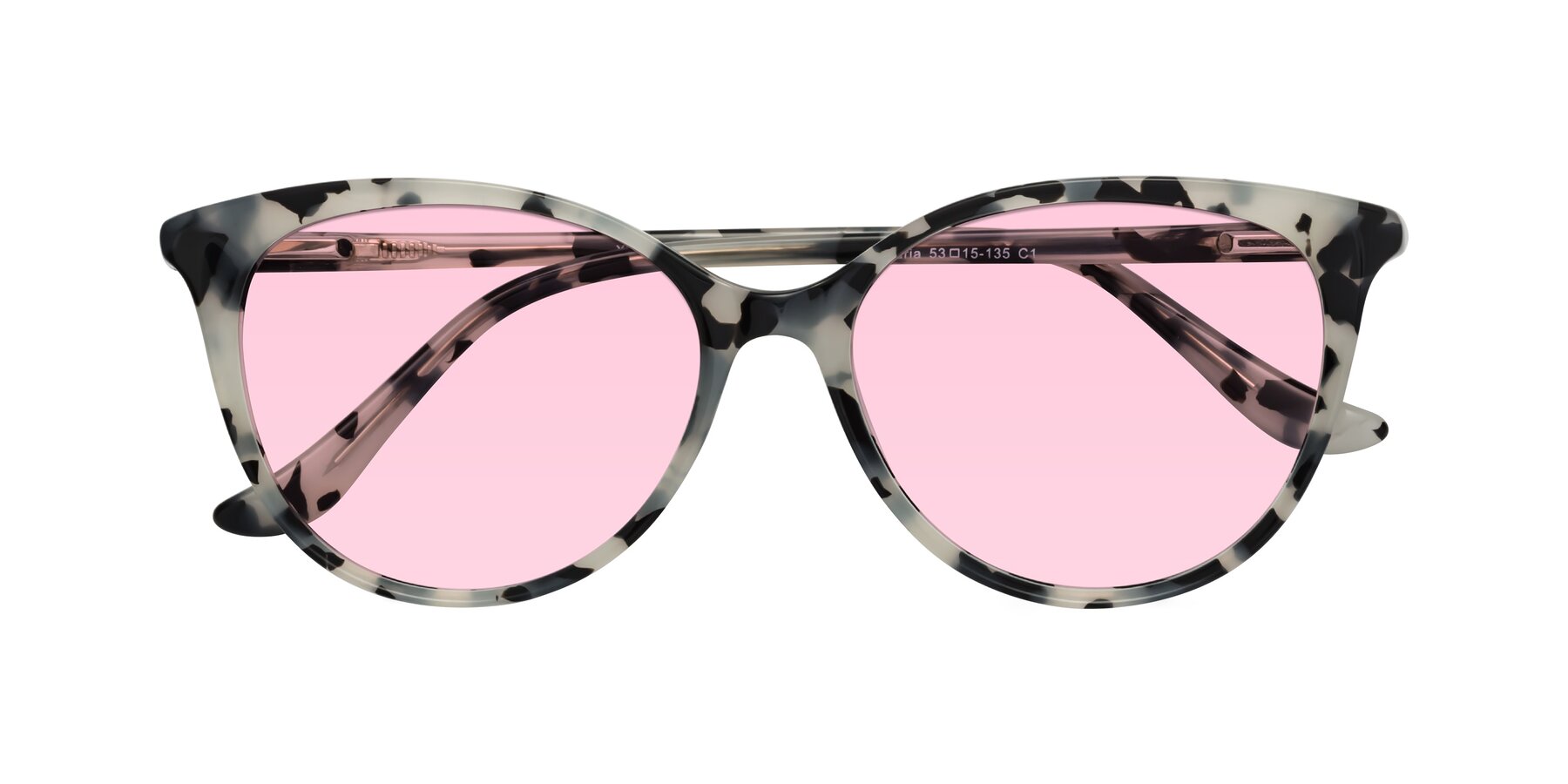 Folded Front of Maria in Ivory Tortoise with Light Pink Tinted Lenses