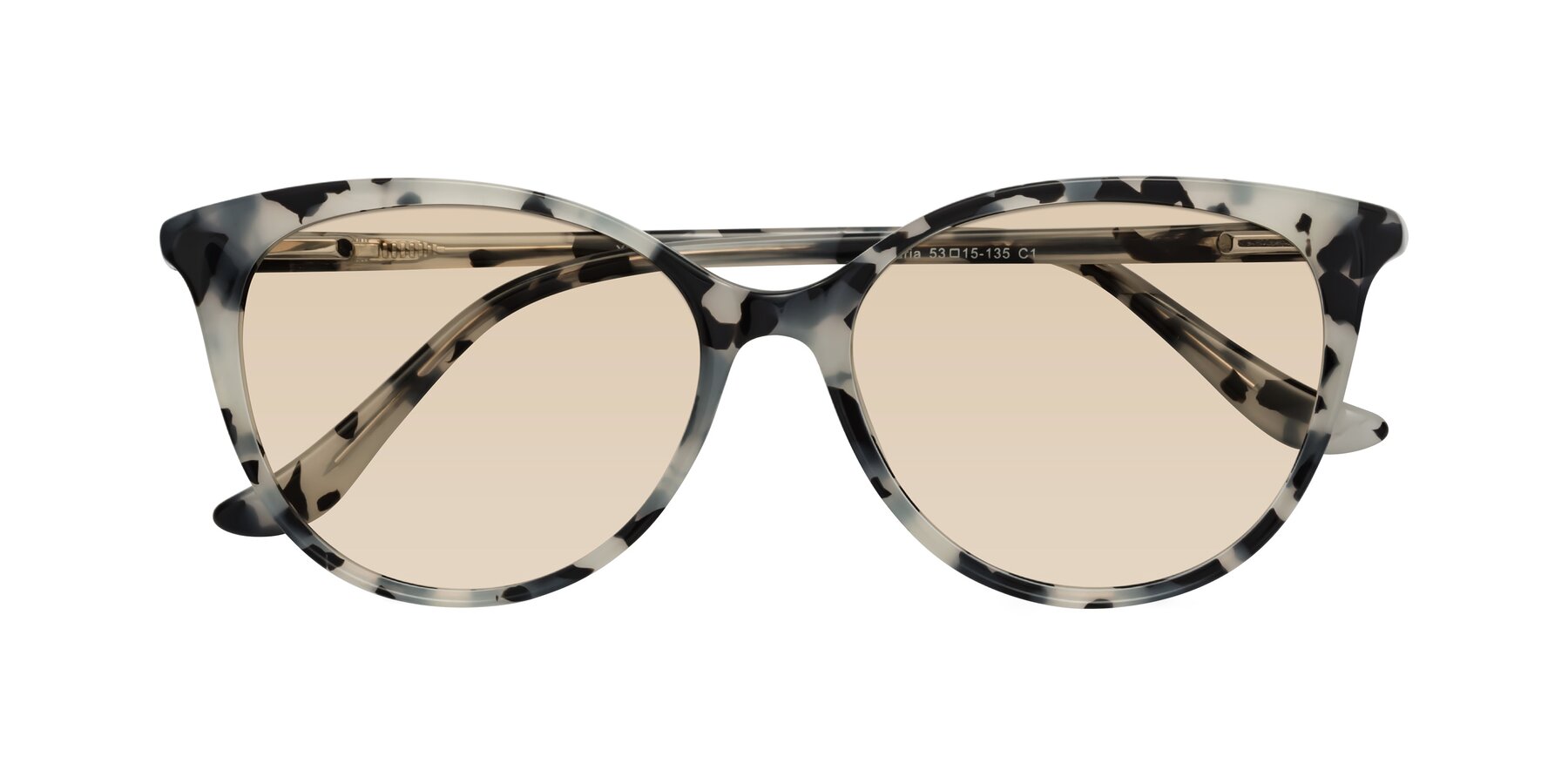 Folded Front of Maria in Ivory Tortoise with Light Brown Tinted Lenses