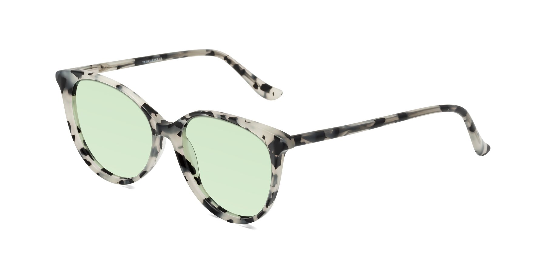 Angle of Maria in Ivory Tortoise with Light Green Tinted Lenses