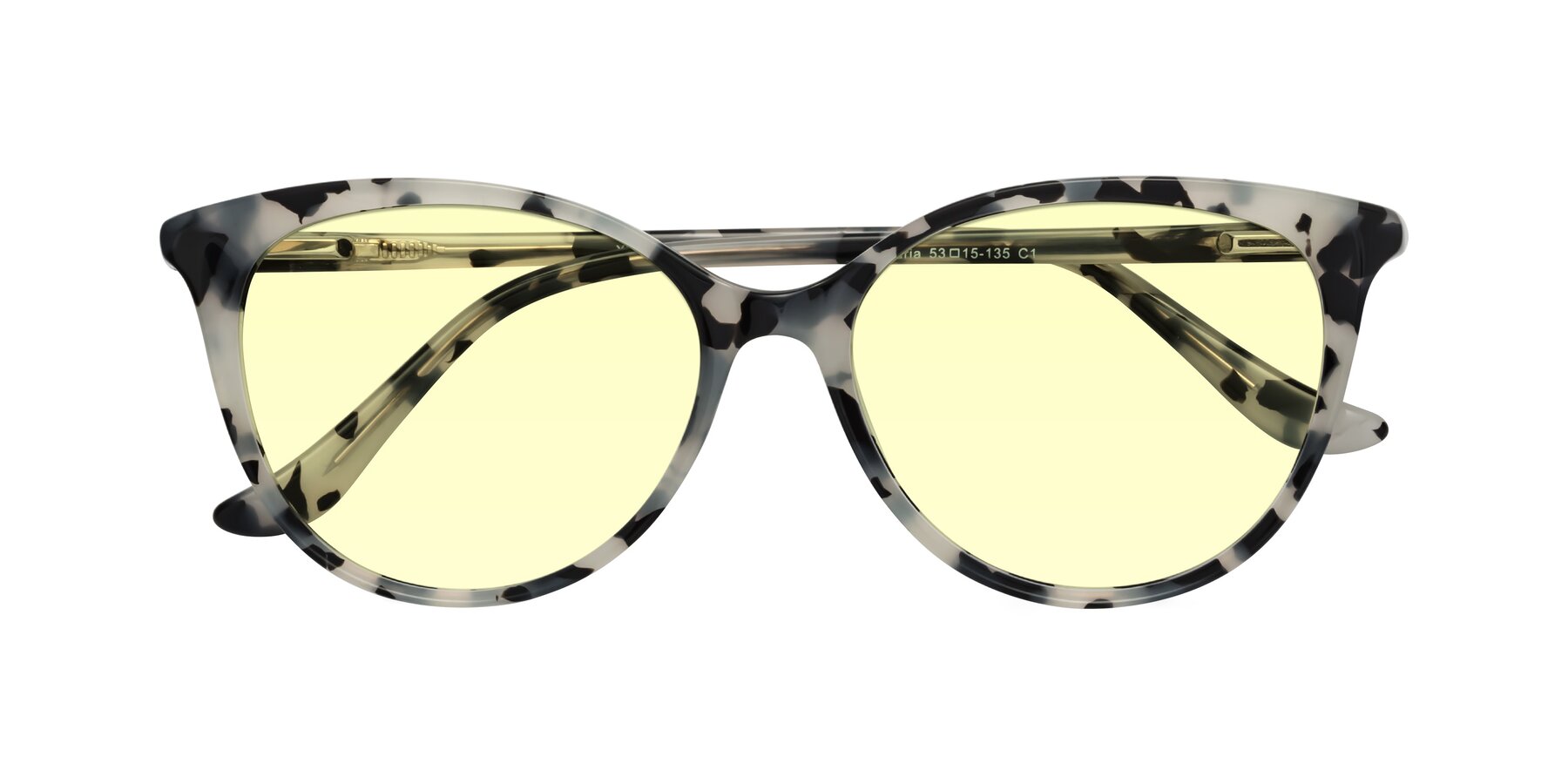 Folded Front of Maria in Ivory Tortoise with Light Yellow Tinted Lenses