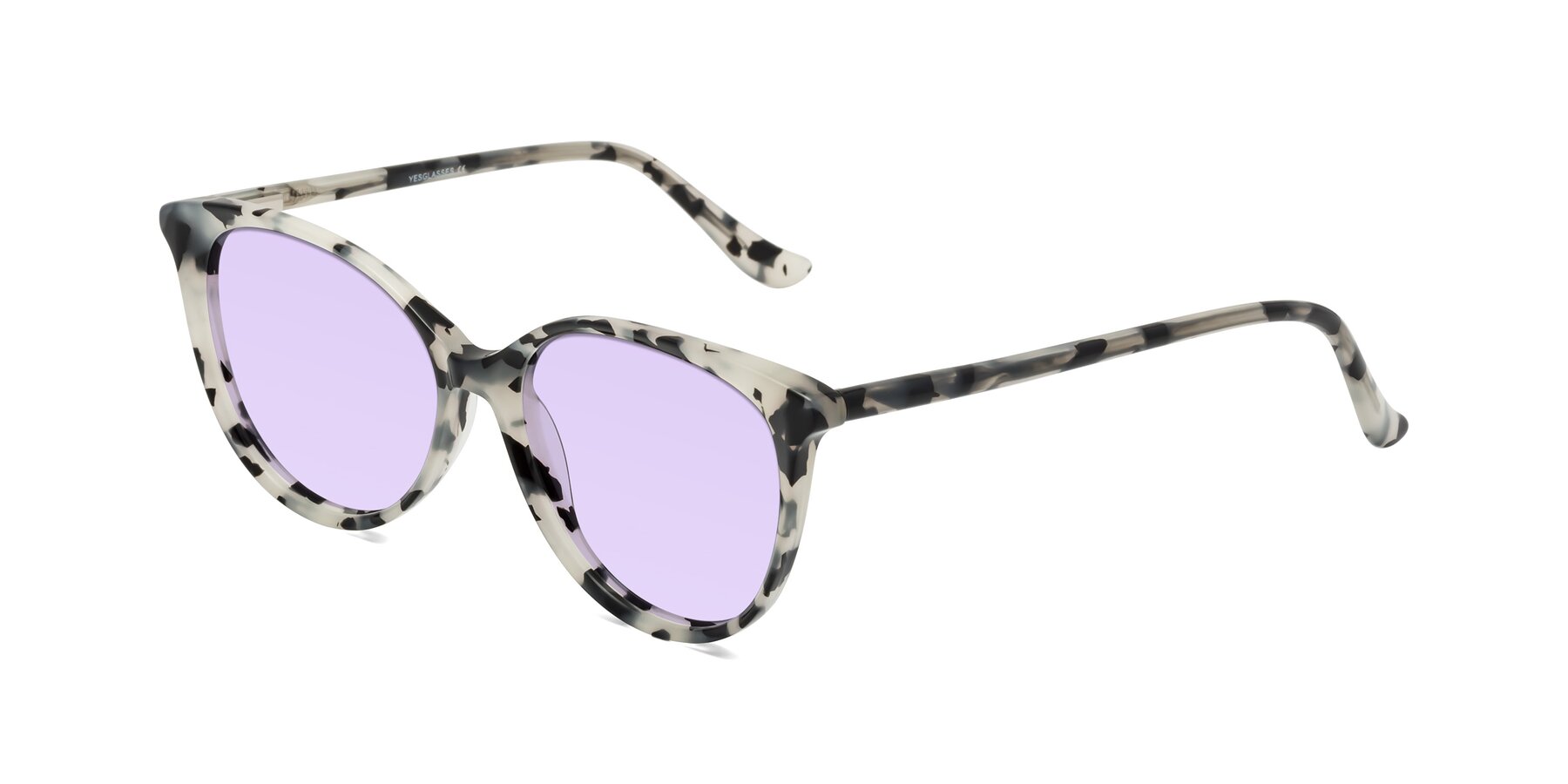 Angle of Maria in Ivory Tortoise with Light Purple Tinted Lenses