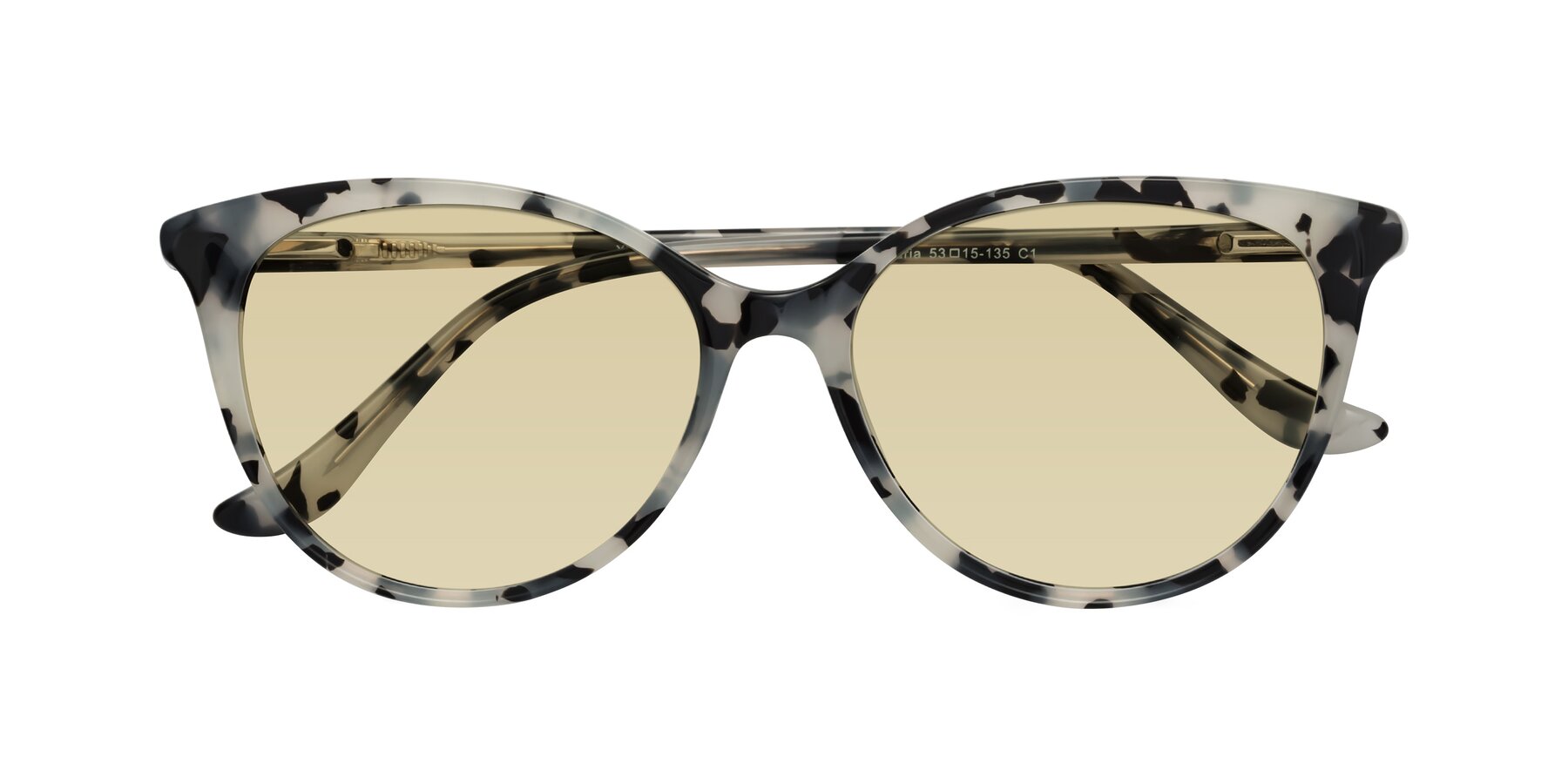 Folded Front of Maria in Ivory Tortoise with Light Champagne Tinted Lenses