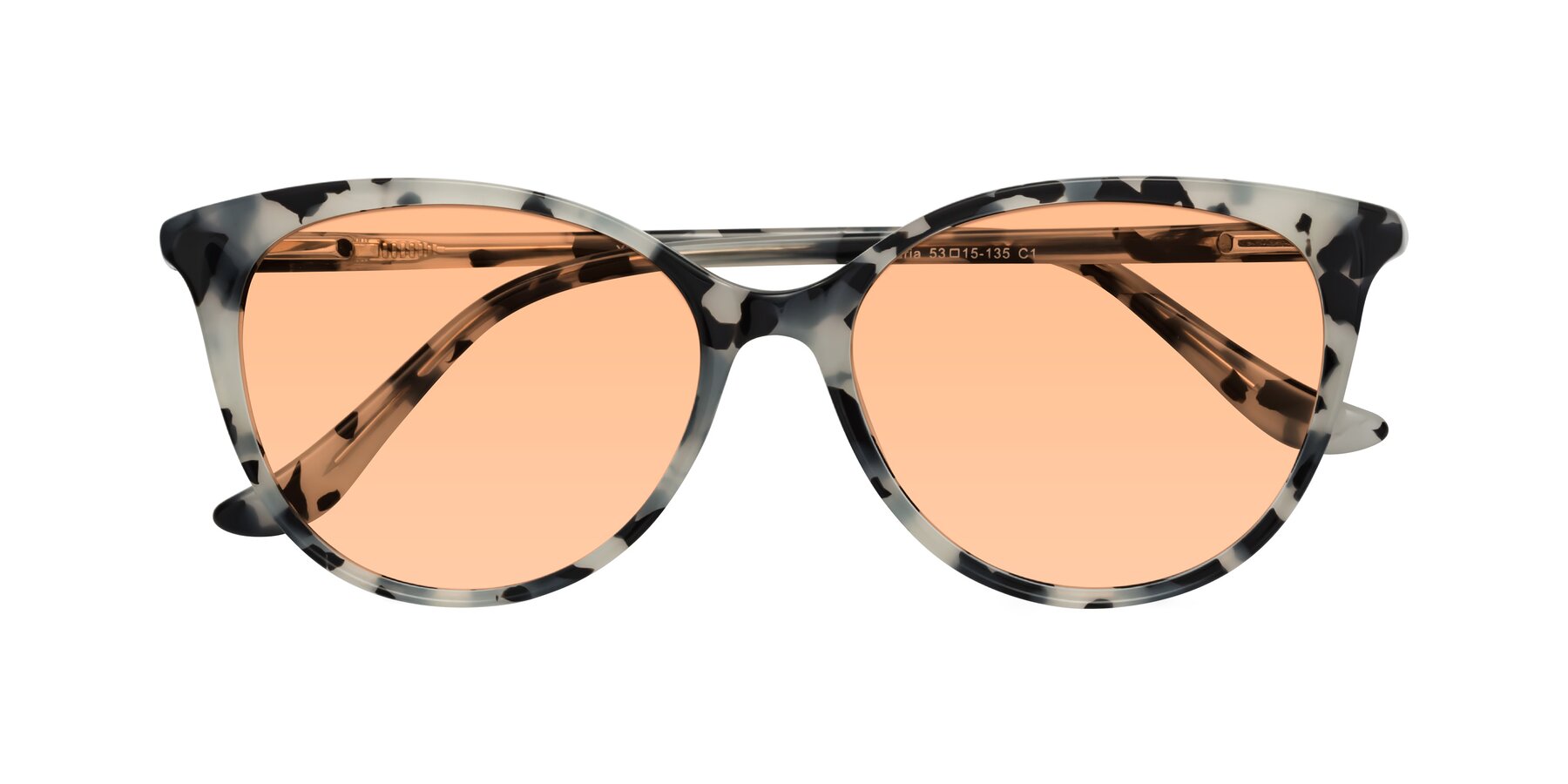 Folded Front of Maria in Ivory Tortoise with Light Orange Tinted Lenses