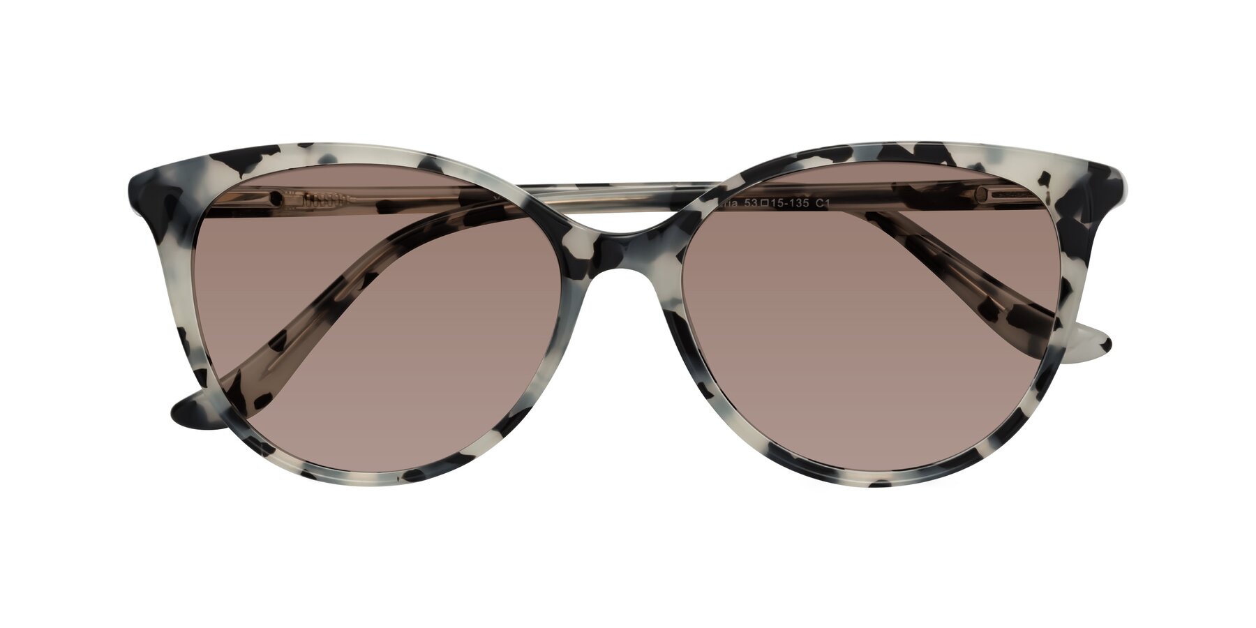 Folded Front of Maria in Ivory Tortoise with Medium Brown Tinted Lenses