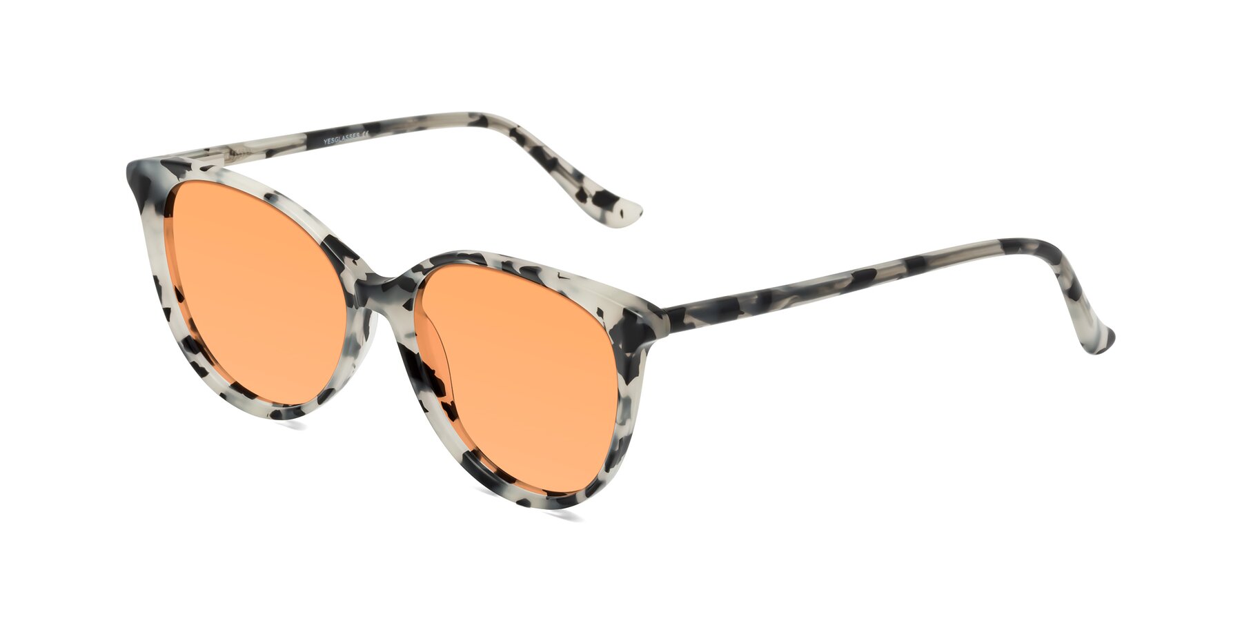 Angle of Maria in Ivory Tortoise with Medium Orange Tinted Lenses