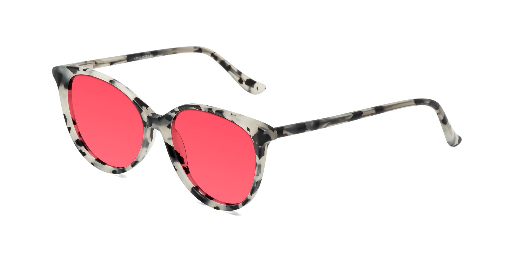 Angle of Maria in Ivory Tortoise with Red Tinted Lenses