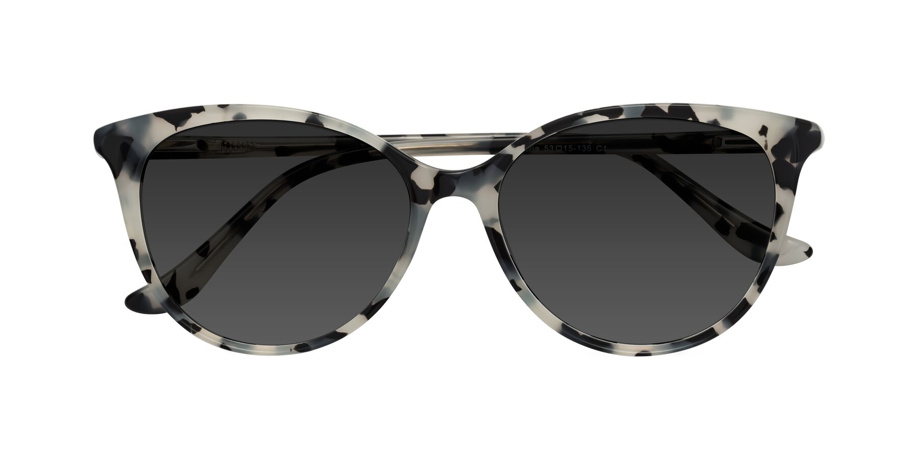 Folded Front of Maria in Ivory Tortoise with Gray Tinted Lenses