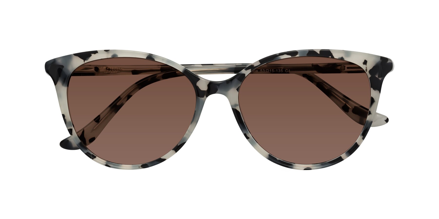 Folded Front of Maria in Ivory Tortoise with Brown Tinted Lenses