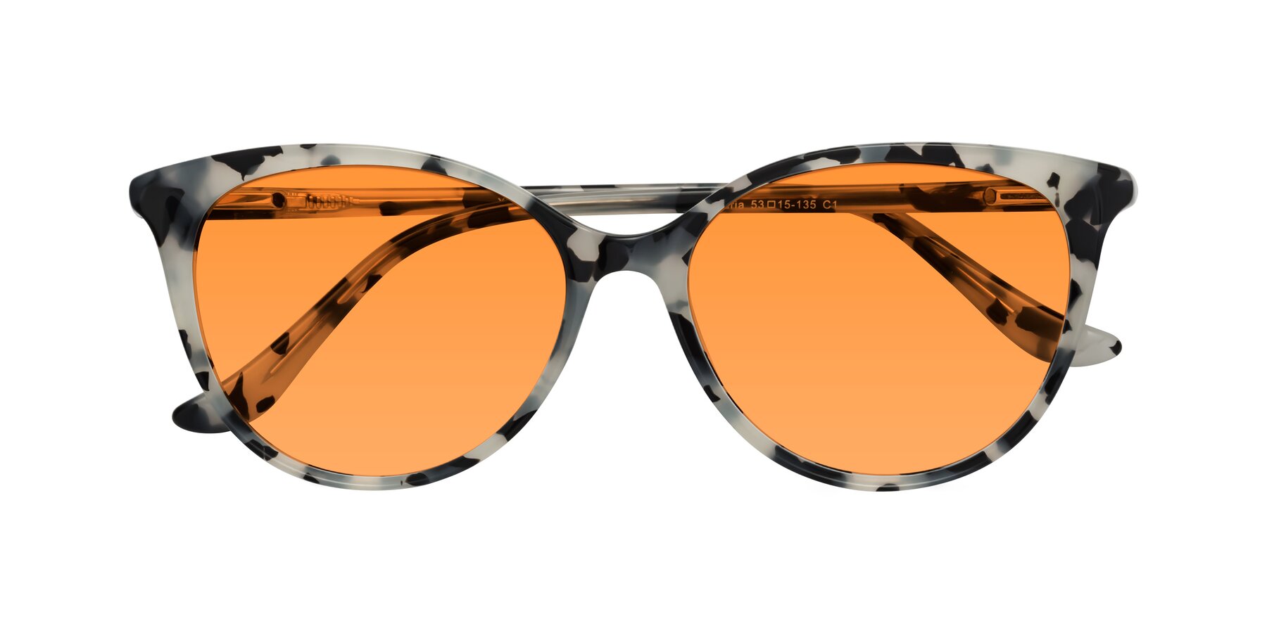 Folded Front of Maria in Ivory Tortoise with Orange Tinted Lenses