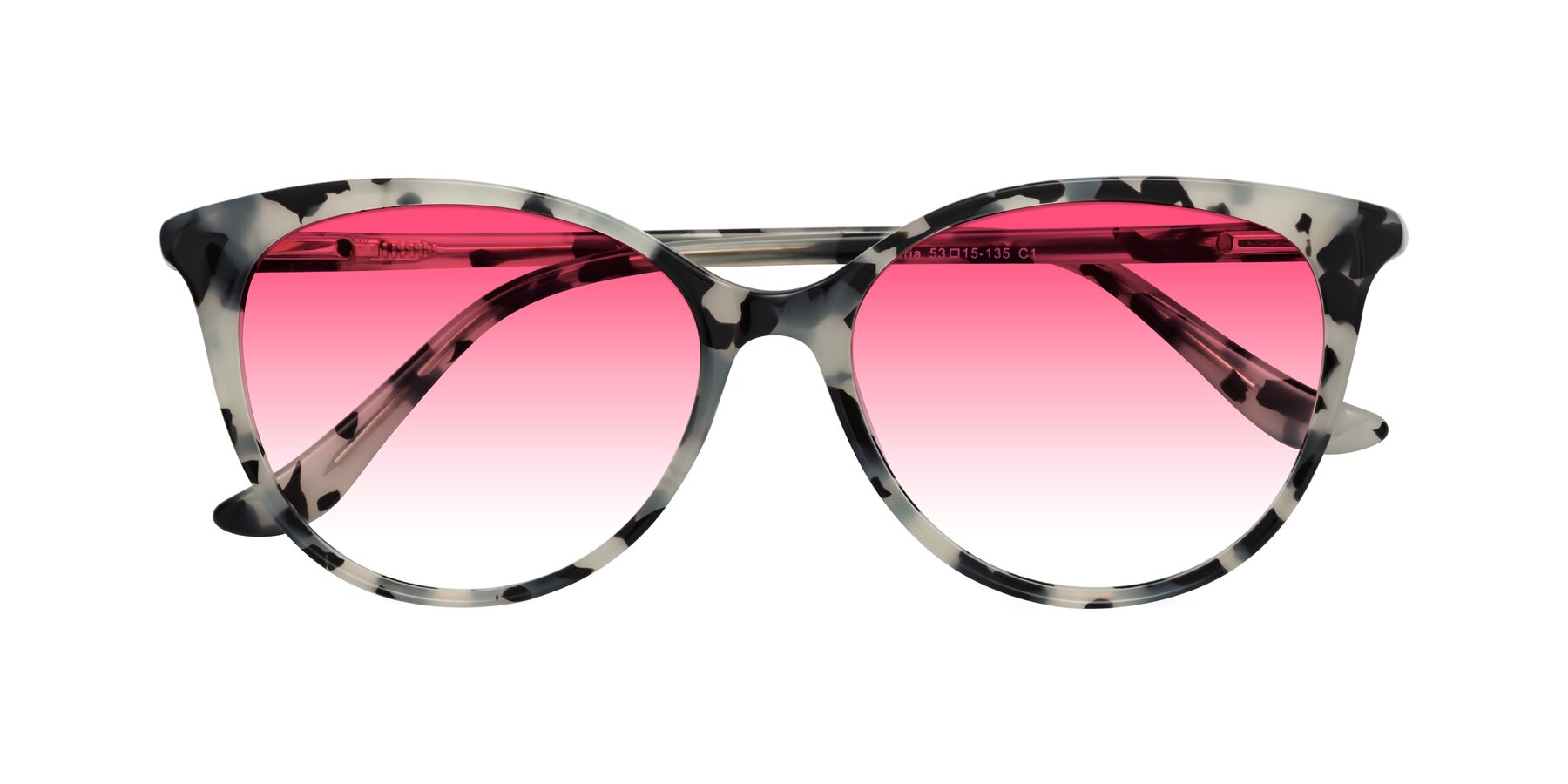 Folded Front of Maria in Ivory Tortoise with Pink Gradient Lenses