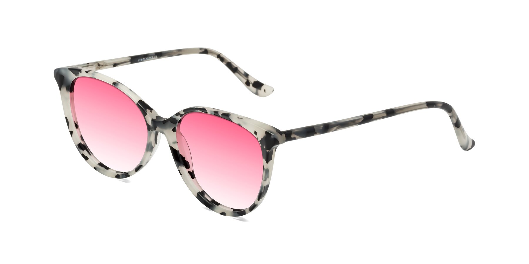 Angle of Maria in Ivory Tortoise with Pink Gradient Lenses