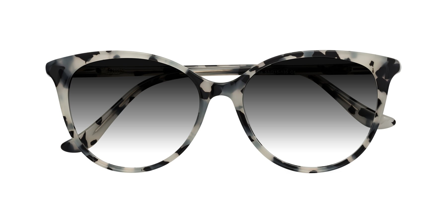 Folded Front of Maria in Ivory Tortoise with Gray Gradient Lenses