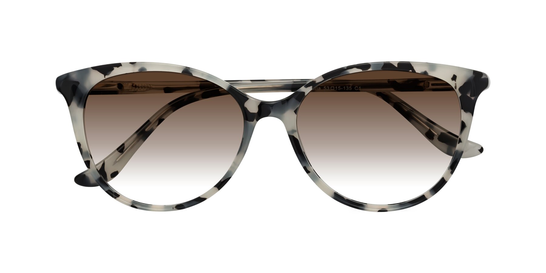 Folded Front of Maria in Ivory Tortoise with Brown Gradient Lenses