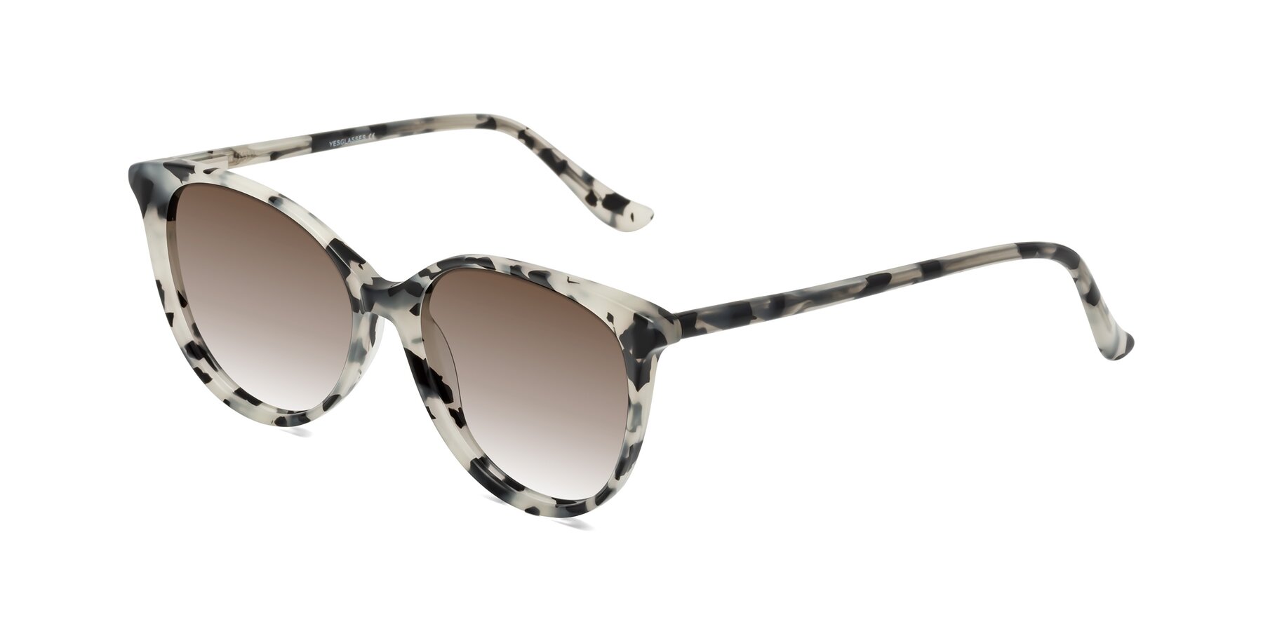 Angle of Maria in Ivory Tortoise with Brown Gradient Lenses