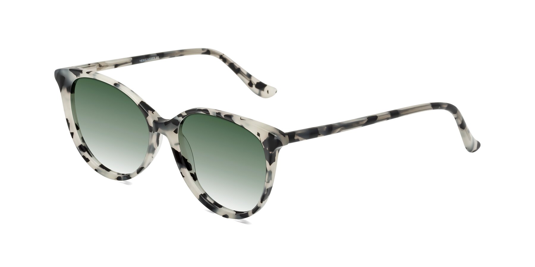 Angle of Maria in Ivory Tortoise with Green Gradient Lenses