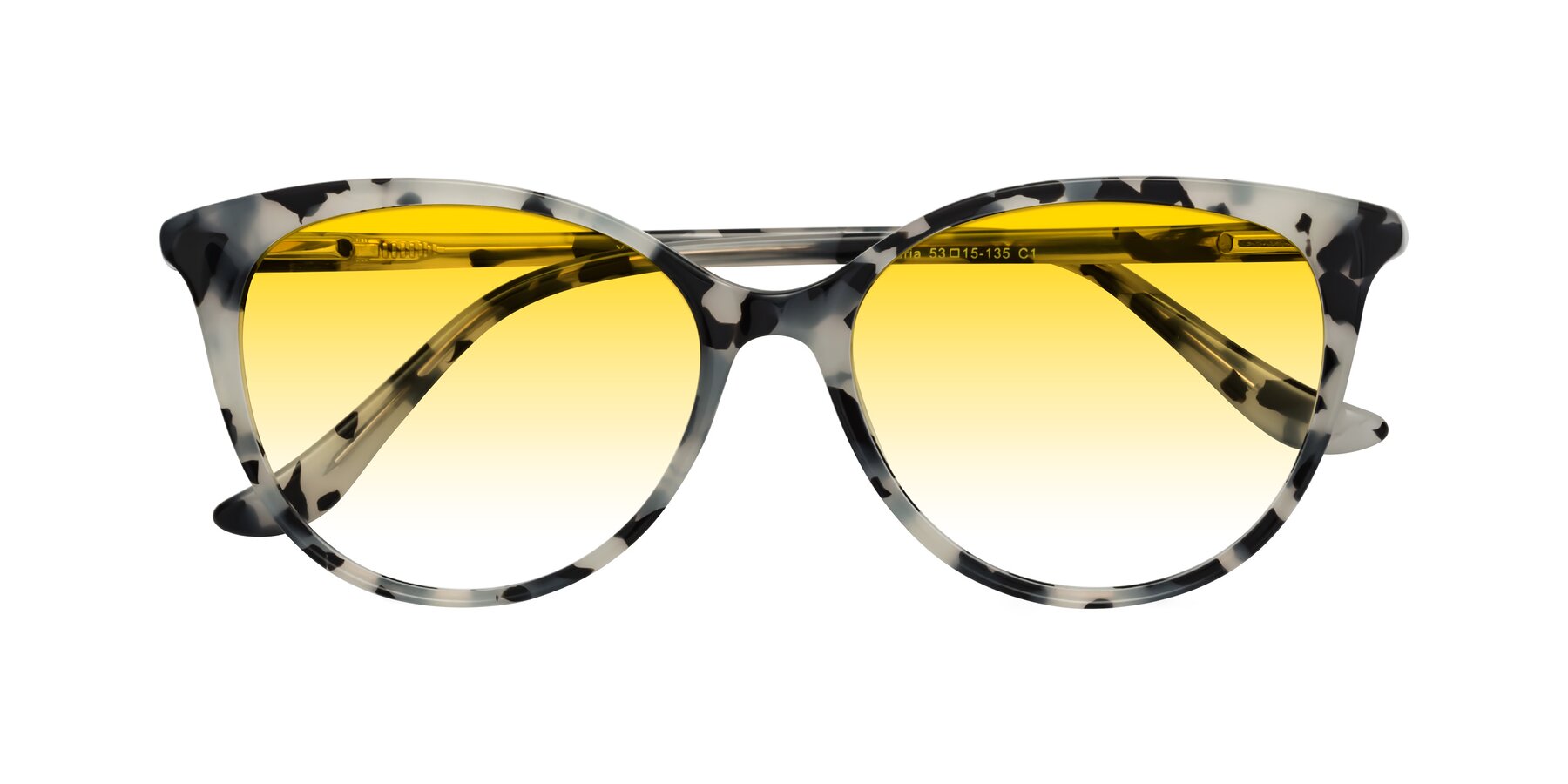 Folded Front of Maria in Ivory Tortoise with Yellow Gradient Lenses