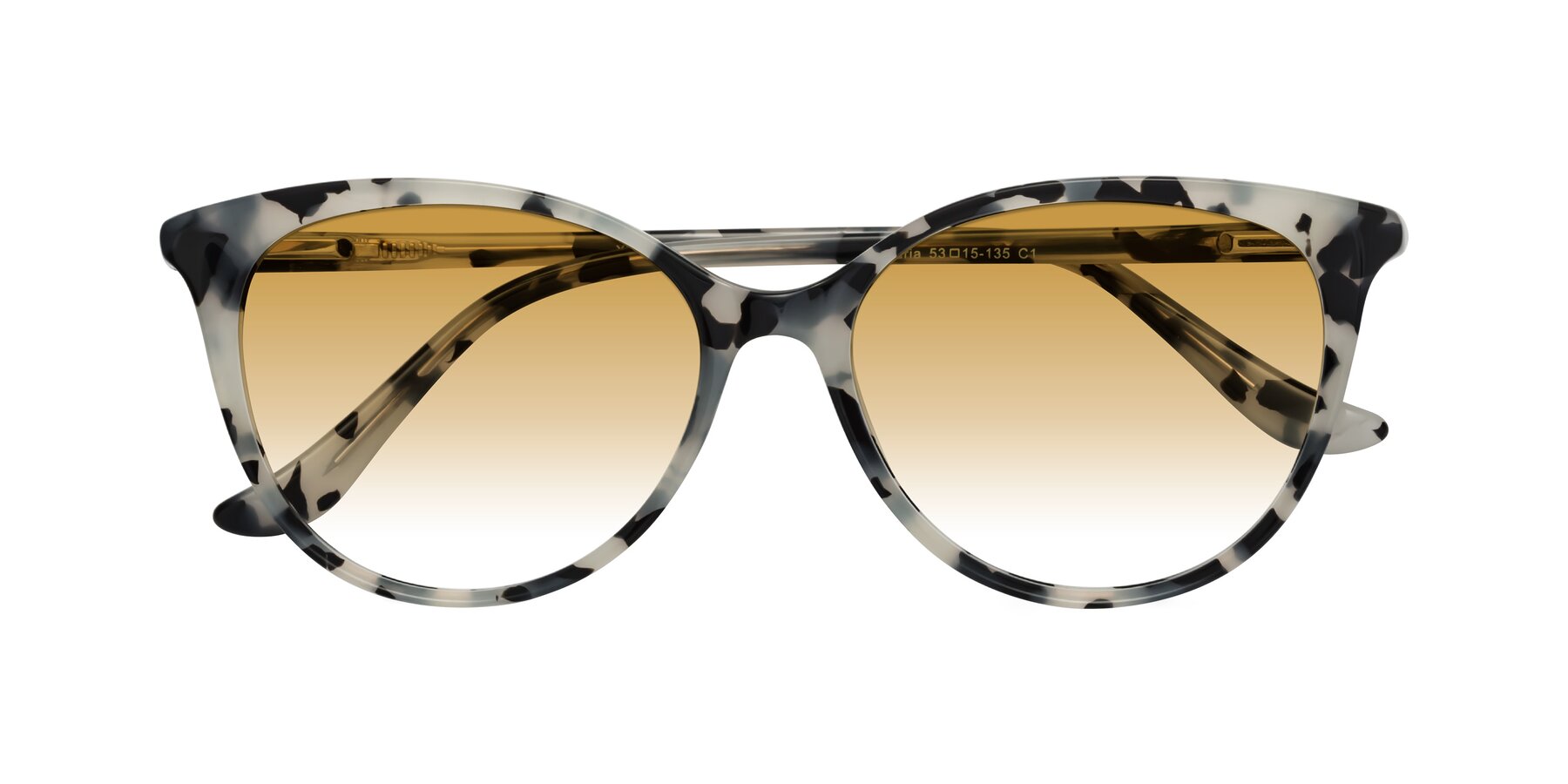 Folded Front of Maria in Ivory Tortoise with Champagne Gradient Lenses