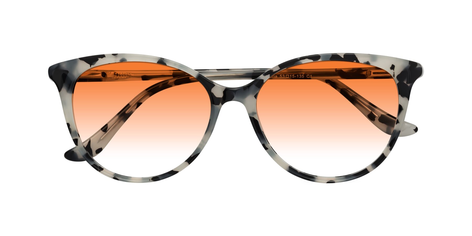 Folded Front of Maria in Ivory Tortoise with Orange Gradient Lenses