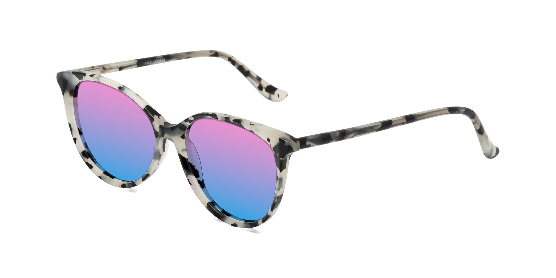 Angle of Maria in Ivory Tortoise with Pink / Blue Gradient Lenses