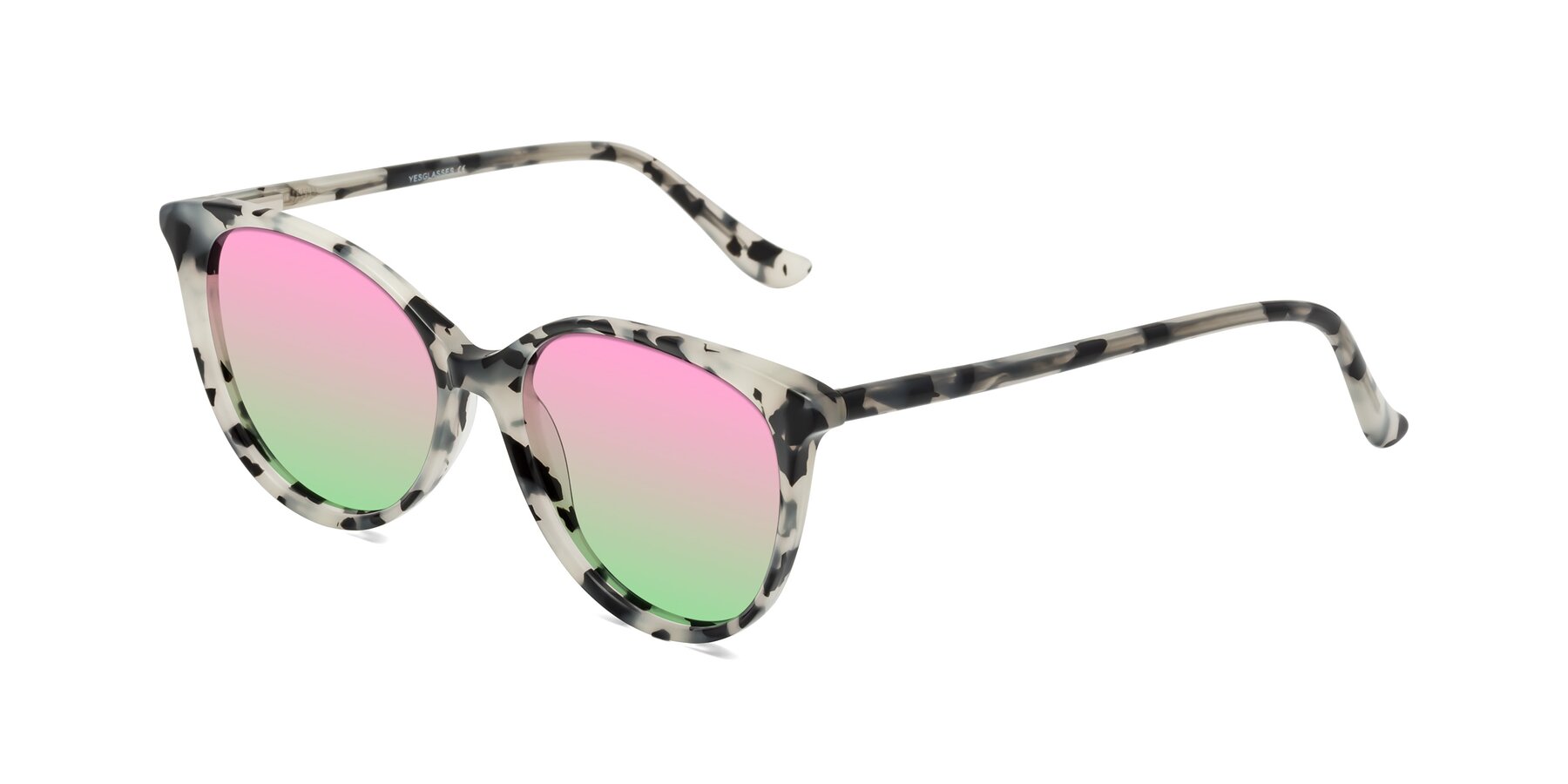 Angle of Maria in Ivory Tortoise with Pink / Green Gradient Lenses