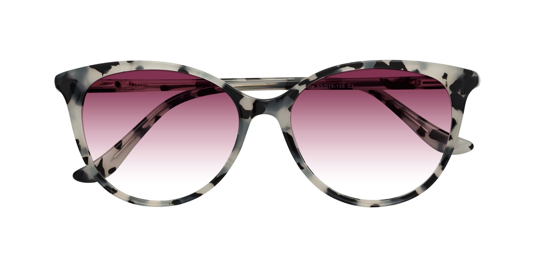 Folded Front of Maria in Ivory Tortoise with Wine Gradient Lenses