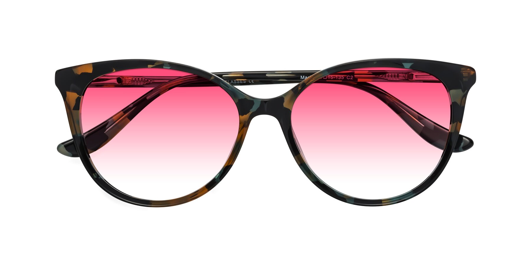 Folded Front of Maria in Orange Tortoise with Pink Gradient Lenses