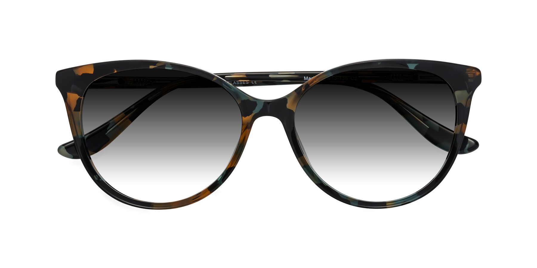 Folded Front of Maria in Orange Tortoise with Gray Gradient Lenses