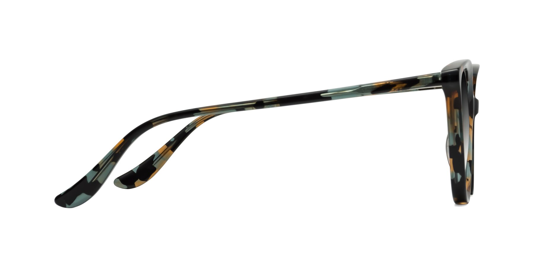 Side of Maria in Orange Tortoise with Gray Gradient Lenses