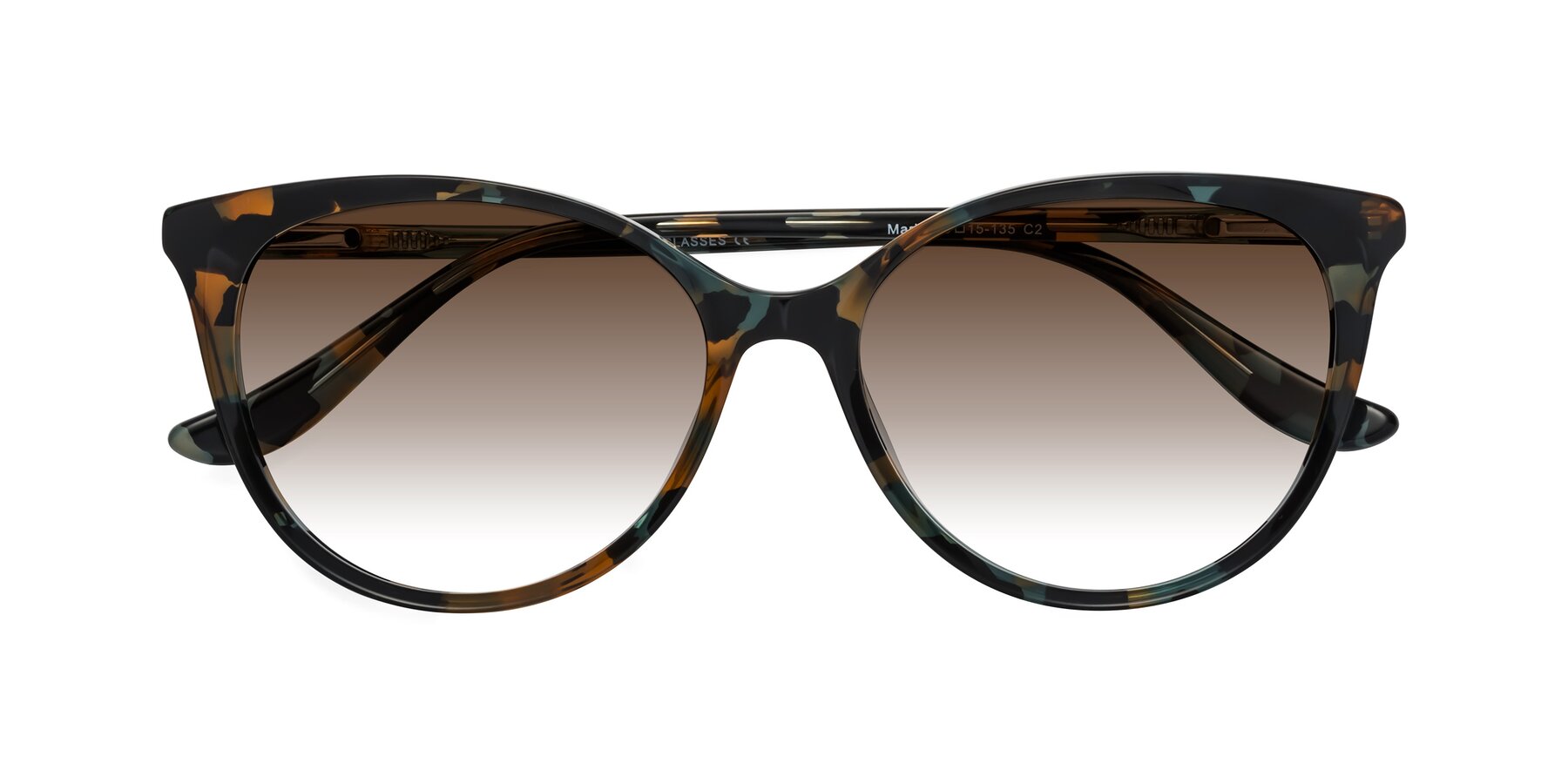 Folded Front of Maria in Orange Tortoise with Brown Gradient Lenses