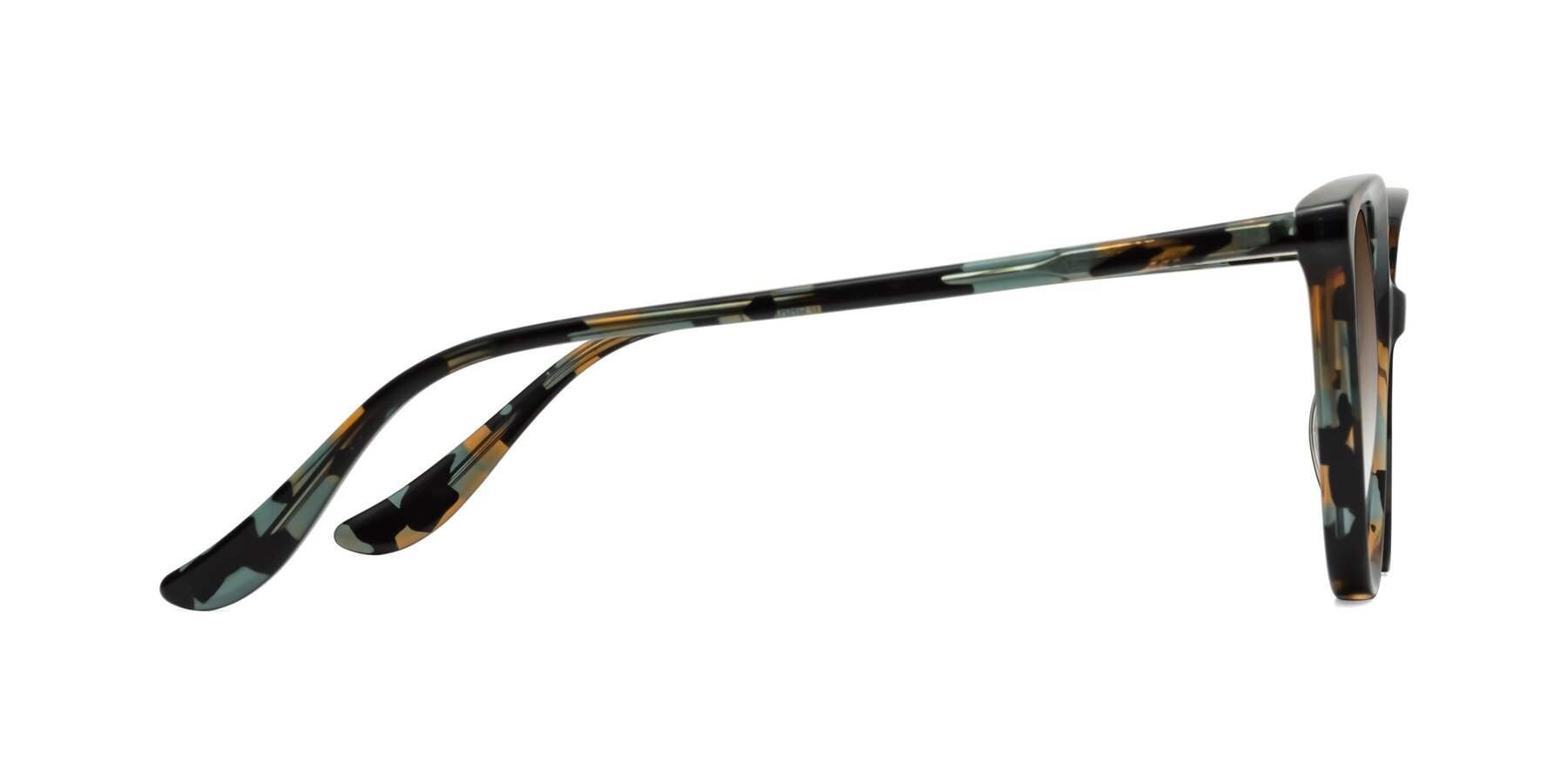 Side of Maria in Orange Tortoise with Brown Gradient Lenses