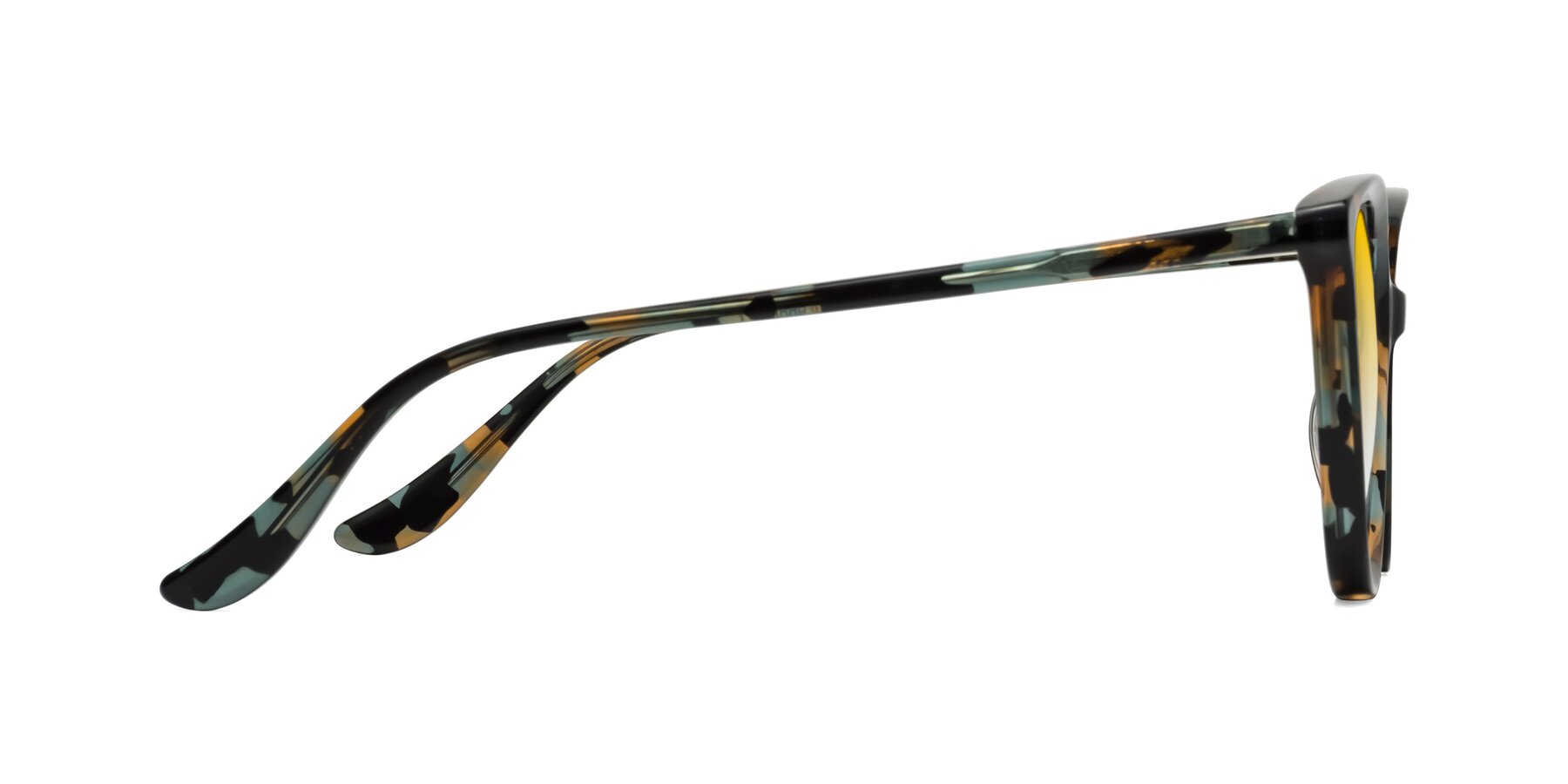 Side of Maria in Orange Tortoise with Yellow Gradient Lenses