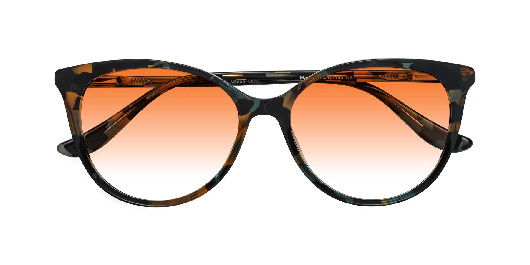 Folded Front of Maria in Orange Tortoise with Orange Gradient Lenses