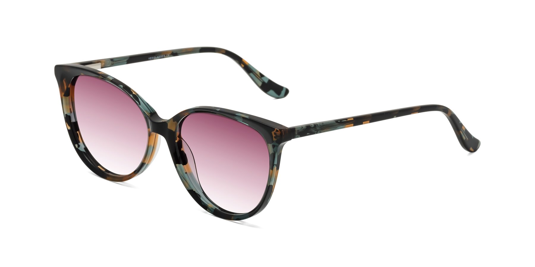 Angle of Maria in Orange Tortoise with Wine Gradient Lenses